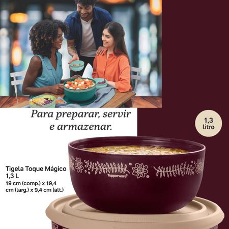 Imagem de Tupperware Original  Kit Tigelas Toque Mágico 4 Peças para Servir - Mesa Posta Hermético