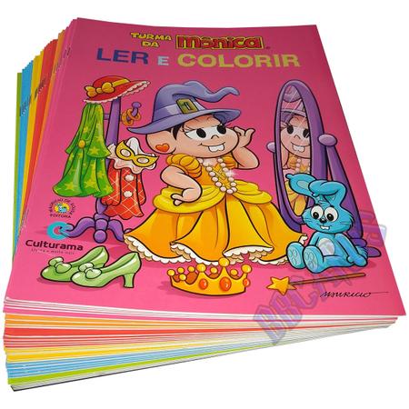 Livro Para Pintar Turma Da Monica Lembrancinha Festa Kit 10v