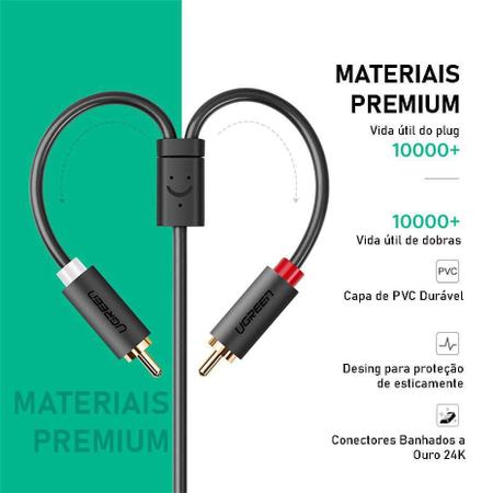 Imagem de Ugreen Adaptador Cabo 2 Rca Macho Para Fêmea Jack P2