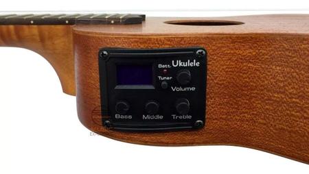 Imagem de Ukulele Malibu tenor eletrico sapele natural 26SE com capa