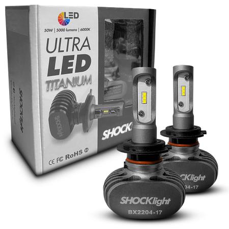 Imagem de Ultra Led Shocklight 10.000 Lumens 6000k Chevrolet Corsa Farol Baixo Modelo H7