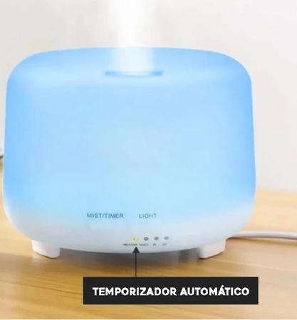 Imagem de Umidificador de Ar Difusor de Aroma Aromatizador Luz Led Luminária Colorido 300ml 7 Cores