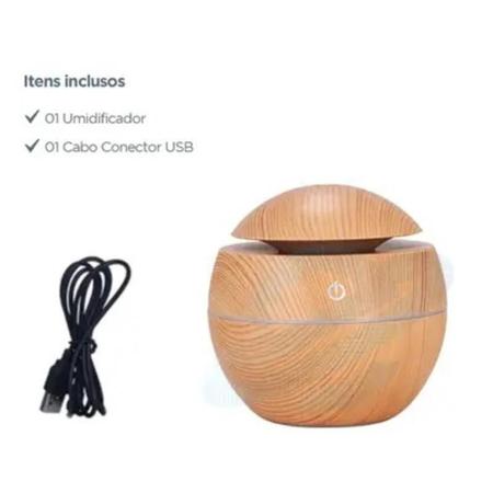 Imagem de Umidificador De Ar Portátil Purificador Ultrassônico Marrom USB Difusor De Aromas Mini Aromatizador De Ambiente