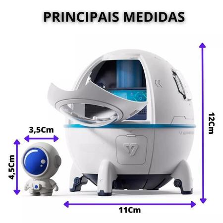 Imagem de Umidificador Difusor De Ar Astronauta Nave Espacial Led Usb