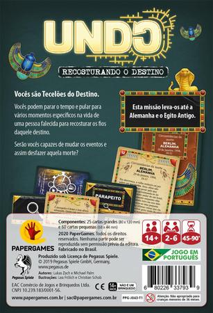 Imagem de Undo - Papergames - Coleção Completa - Kit Com Os 3 Jogos