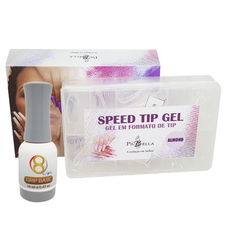 Imagem de Unha de gel Piu bella Speed tip gel base Grip base Almond