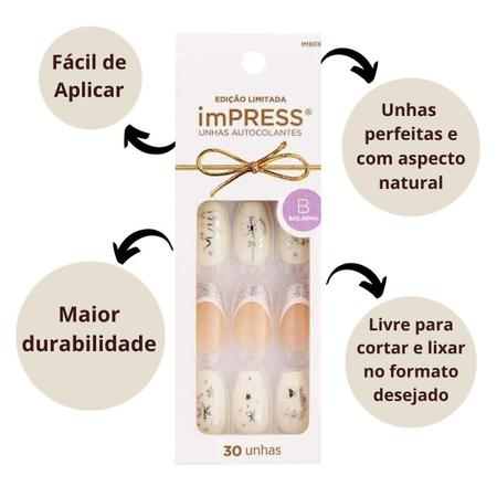 Imagem de Unhas Autocolantes Kiss Impress Celebration Bailarina C/30