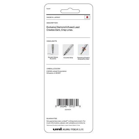uni-ball Kuru Toga Elite Mechanical Pencil Starter Kit com Barril de Prata e Ponta de Lápis de 0,5 mm, 60 Recargas de Chumbo e 5 Recargas de Borracha de Lápis, HB 2 Imagem de uni-ball Kuru Toga Elite Mechanical Pencil Starter Kit com Barril de Prata e Ponta de Lápis de 0,5 mm, 60 Recargas de Chumbo e 5 Recargas de Borracha de Lápis, HB 2