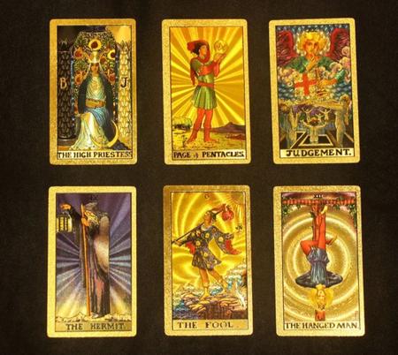 Compra online de Tarot Rider Folha de Ouro Cartas de Tarô Completa Edição  em Inglês Jogo de Tabuleiro de Baralho de Tarô Mágico