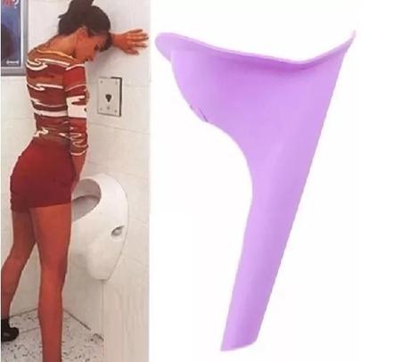 Imagem de Urinol Feminino Funil Mulher Carnaval Fazer Xixi Em Pé Mictorio Portátil Silicone Pinico