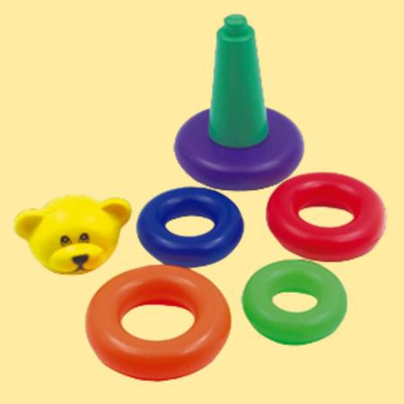 Imagem de Ursinho Infantil Brinquedo Didático Com Argolas Coloridas Crianças Menino Menina Kit 2 Ursinhos Pica Pau