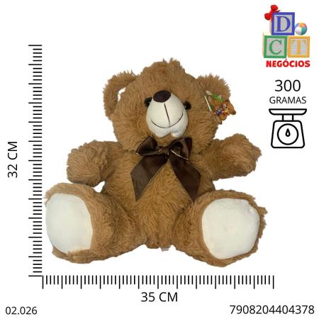 Imagem de Urso Caramelo 32cm com laço - Fizzy