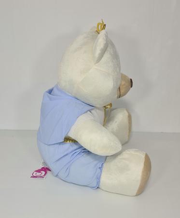 Imagem de Urso De Pelúcia Príncipe Realeza Grande 50 cm Azul Bebê - PolyBaby