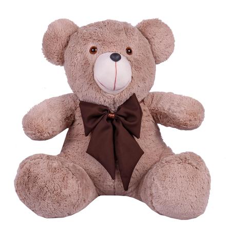 Imagem de Urso Teddy De Pelúcia Sentado Com Laço Tamanho G 50cm - Barros Baby