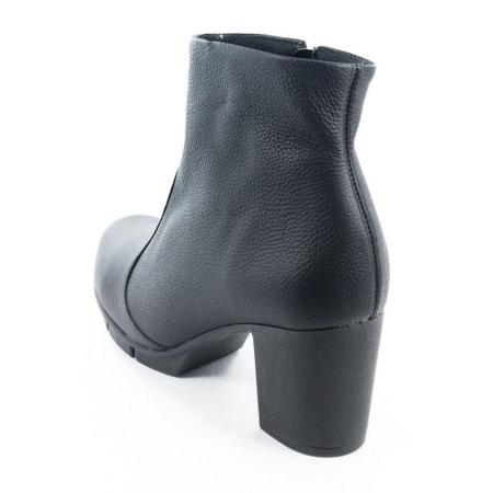 Usaflex Bota Cano Curto Couro Preto Tratorado salto alto Bota