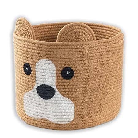Ushang Pet Dog Toy Storage Basket Tecido de algod o Corda Animal