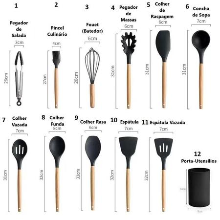 Imagem de Utensílios De Cozinha Jogo Completo 12 Peças + Balde