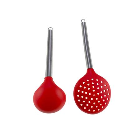 Imagem de Utensílios Para Cozinha Espátula Colher Concha Pegador Escumadeira Kit Com 5 Pçs