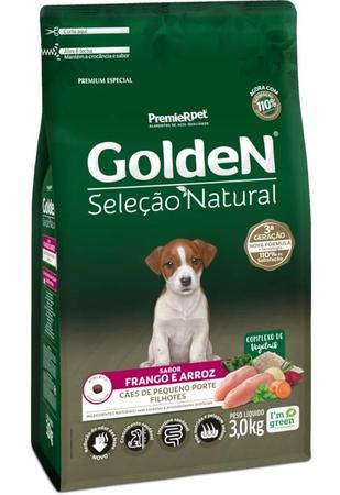 Imagem de (val 11/07/2024) golden seleção natural cães filhotes porte pequeno frango e arroz 3kg
