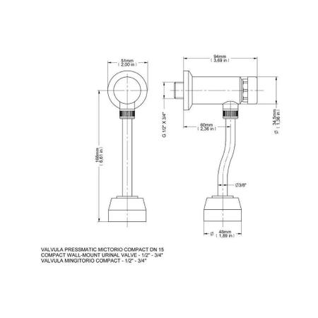 Imagem de Valvula para mictorio Pressmatic Compact CHORME DOCOL