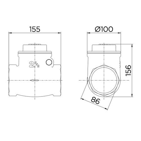 Imagem de Válvula Retenção Horizontal 2.1/2 Pol. Dn65 30202500 Docol