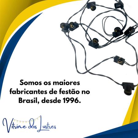 Imagem de Varal de Luzes Preto 20 metros com 20 Lâmpadas incandescentes 110V