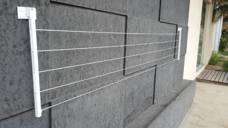 Imagem de Varal de parede articulado aluminio 30 kg 42 cm branco - vulcano