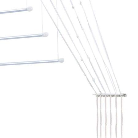Imagem de Varal de Parede Prático com Varetas Individuais de Teto 6 Varetas de Estender Roupa Branco