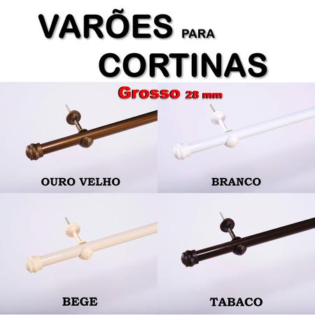 Imagem de Varão Grosso 3 Metros Bastão Para Cortina 28 mm Varias Cores