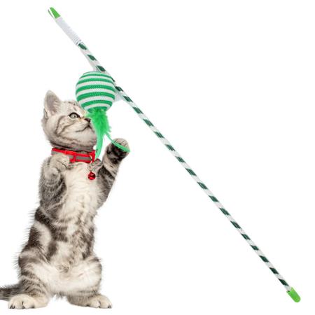Vareta e Bolinha de Gato Pena e som para brincar gatinhos - Space Pet Imagem de Vareta e Bolinha de Gato Pena e som para brincar gatinhos
