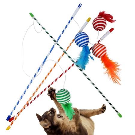 Vareta e Bolinha de Gato Pena e som para brincar gatinhos - Space Pet Imagem de Vareta e Bolinha de Gato Pena e som para brincar gatinhos