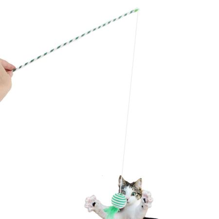 Vareta e Bolinha de Gato Pena e som para brincar gatinhos - Space Pet Imagem de Vareta e Bolinha de Gato Pena e som para brincar gatinhos