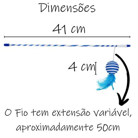 Vareta e Bolinha de Gato Pena e som para brincar gatinhos - Space Pet Imagem de Vareta e Bolinha de Gato Pena e som para brincar gatinhos