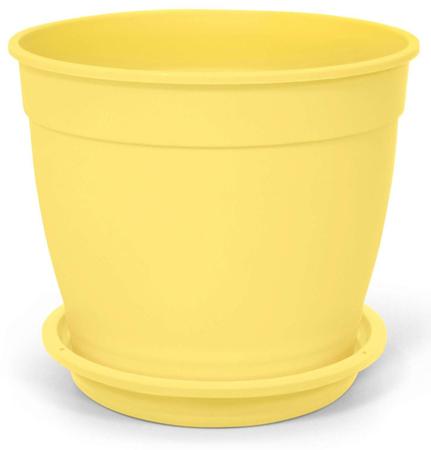 Vaso Aquarela C/Prato N 2,5 Nutriplan Amarelo Claro Imagem de Vaso Aquarela C/Prato N 2,5 Nutriplan Amarelo Claro