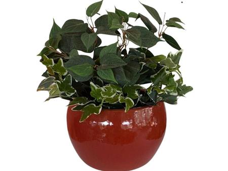 Imagem de Vaso Cachepo Bola Para Plantas - Vaso Decorativo Vermelho