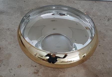 Imagem de Vaso Cachepot Bacia de Vidro Dourado Espelhado Decoração Centro de Mesa