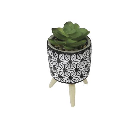 Imagem de Vaso cachepot decorativo com planta artificial suculenta