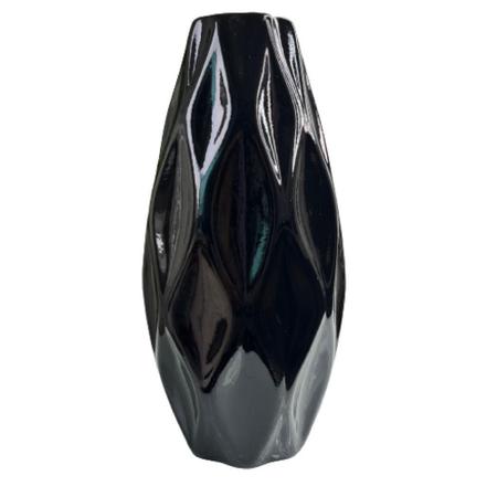 Imagem de Vaso centro de mesa preto grande de cerâmica decorativo