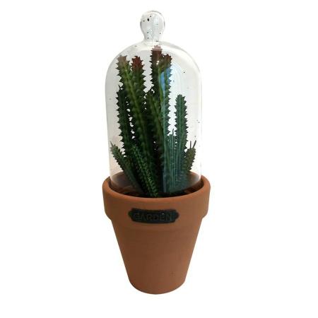 Imagem de Vaso Com Tampa De Vidro Candelabra Cactus Verde e Laranja