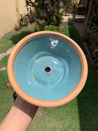 Imagem de Vaso cuia bacia de cerâmica p/rosa do deserto, bonsai, cactos, suculentas - cores variadas