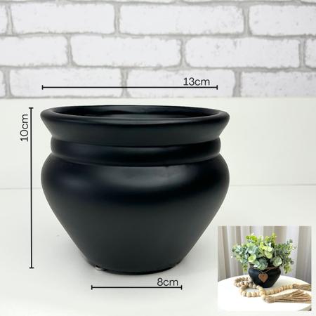 Imagem de Vaso de cerâmica preto fosco 10ax13l/cm