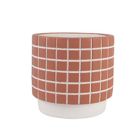 Imagem de Vaso de cimento lisboa terracota, branco m
