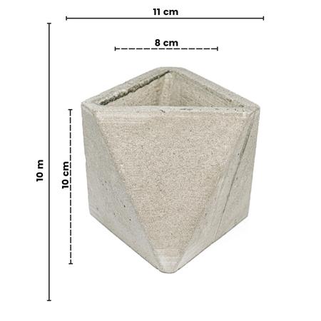 Imagem de Vaso de concreto decorativo Triangulo 10cm Cinza linha Eco
