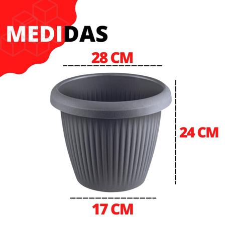 Imagem de Vaso de Flor Plástico Grande s/Prato 8 Litros Moderno Decorativo