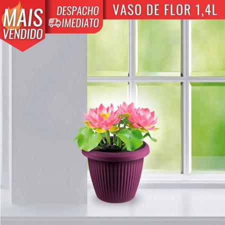 Imagem de Vaso de Flor Plástico Pequeno s/Prato 1,4 Litros Moderno Decorativo