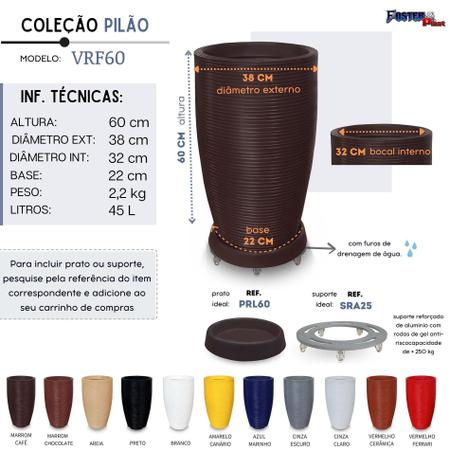 Imagem de Vaso De Planta 60X38 Redondo Pilão De Polietileno Branco