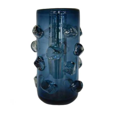Imagem de Vaso de Vidro Azul 19,5x19,5x32,5cm
