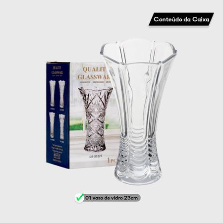 Vaso De Vidro Decoração Solitário Resistente Transparente - Gira Imagem de Vaso De Vidro Decoração Solitário Resistente Transparente