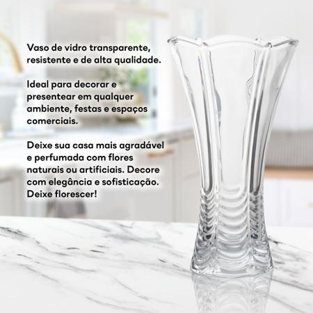 Vaso De Vidro Decoração Solitário Resistente Transparente - Gira Imagem de Vaso De Vidro Decoração Solitário Resistente Transparente