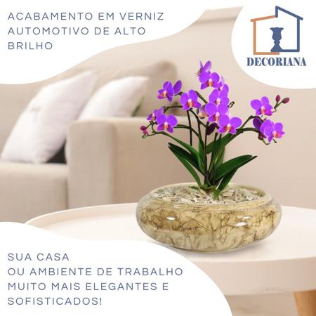 Imagem de Vaso Decorativo Baixo 25x8cm - Enfeite Para Arranjo Centro De Mesa Rack Sala Bonsai Orquídea